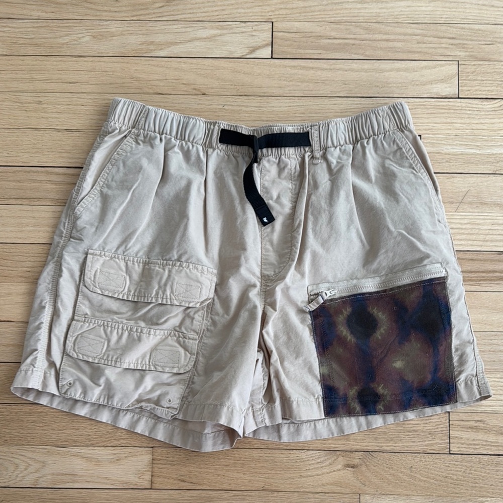 Without Walls Tan Cargo Shorts with Elastic Waistband